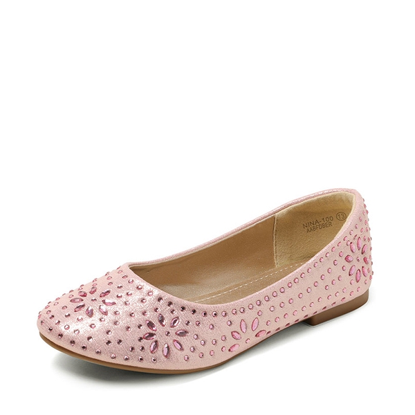 Girl's Comfortable Ballerina Flats - PINK SUEDE -  0